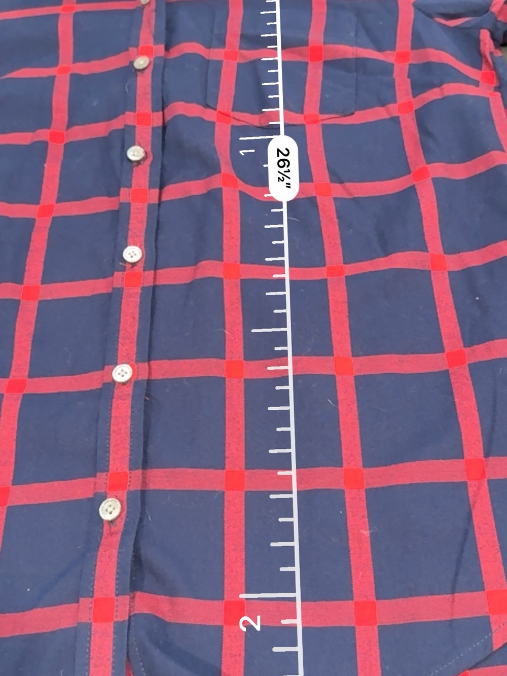 J.Crew Plaid Button Down Shirt Navy Red Windowpane Cotton Small - Picture 7 of 10